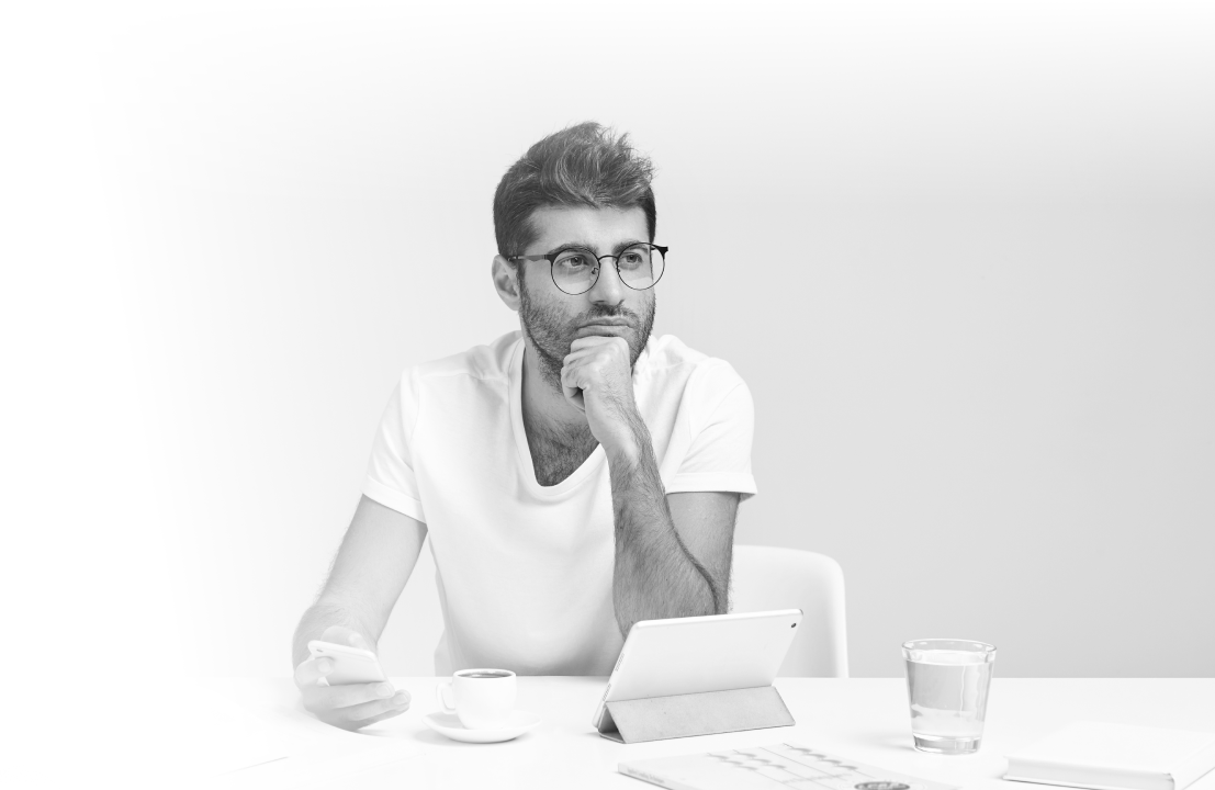 Man thinking about something